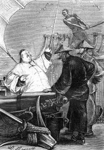 Leon Benett rajza Jules Verne "Egy kínai megpróbáltatásai Kínában" című könyvéből - Hetzel-kiadás / Rendkívüli utazások 1879.
