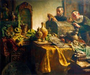 Látogatás a műkereskedőnél alkotó: Léon Brunin de Meutter