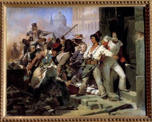 Az 1830-as forradalom epizódja Párizsban Leon Cogniet (1794-1880) festménye, 19. századi Orleans. Szépművészeti Múzeum