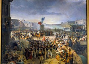A Pont Neuf-on összegyűlt párizsi nemzeti gárda 1792 szeptemberében a hadseregbe vonult. Leon Cogniet (1794-1880) festménye alkotó: Léon Cogniet