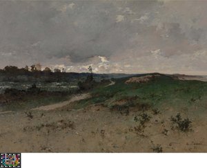 Tájkép Saint-Jean-le-Thomas (Normandia) közelében alkotó: Leon Germain Pelouse