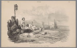 Három gyerek játszik egy öbölben Vidéki élet ábrázolásai (sorozat címe) La Kampány. Etudes varieés aux deux Crayons (sorozat címe az objektumon) alkotó: Léon Jean Baptiste Sabatier