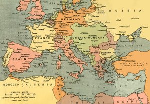 „Közép-Európa és a Földközi-tenger”, 1919. alkotó: London Geographical Institute