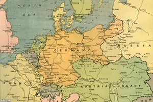„Közép-Európa térképe, a Fő háborús Színházat mutatja”, 1919. alkotó: London Geographical Institute