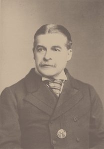 Sir Arthur Sullivan zeneszerző portréja 1842-1900, 1880-as évek. alkotó: London . Photo studio Elliott and