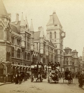 Law Courts, Strand, London, 19. század vége. alkotó: London Stereoscopic and Photographic Co