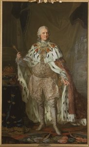 Adolphe Frederic de Suede – Adolph Frigyes (1710-1771), svéd király portréja, Pasch, Lorenz, az ifjabb (1733-1805). Olajfestmény. Mérete: 237x143 cm. Nemzeti Múzeum Stockholm