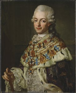 Gustave III de Suede – III. Gusztáv svéd király (1746-1792) portréja, Pasch, Lorenz, az ifjabb (1733-1805). Olaj, vászon, kb 1773. Mérete: 77x62 cm. Nemzeti Múzeum Stockholm