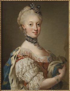 Sophie Madeleine de Danemark, reine de Suede – A dán Sophia Magdalena (1746-1813), svéd királynő portréja, Pasch, Lorenz, az ifjabb (1733-1805). Olajfestmény