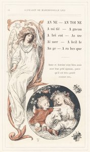 Anne, Antoine, Barátság, Bárány, Barack, Csillag, Szerelem, Méhecske, Angyal, Arabesque, 14. oldal - Ábécé Lili kisasszony, L. Froelich és egy apa (maga Hetzel) által. Bibliotheque  Magasin d