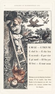 Emile, Etienne, Echelle, Echelon, Mókus, Veréb, Epinard, Scarer, Farry, Stourneau, 18. oldal - Ábécé Lili kisasszony, L. Froelich és egy apuka (maga Hetzel) által. Bibliotheque  Magasin d