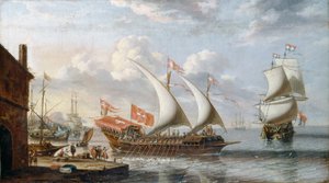 Egy máltai gálya, c. 1680 alkotó: Lorenzo Castro