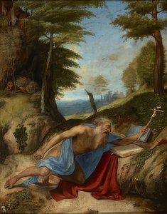 A bűnbánó Szent Jeromos. 1513 körül alkotó: Lorenzo Lotto