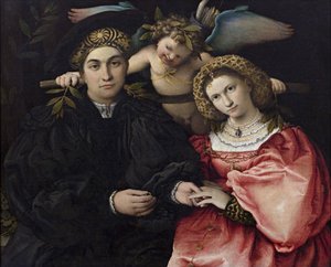 Marsilio Cassotti és menyasszonya, Faustina portréja alkotó: Lorenzo Lotto