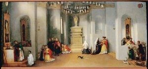 Szent Lucia Szent Ágota sírjánál, imádkozik
édesanyja gyógyulásáért (fára festett kép) alkotó: Lorenzo Lotto