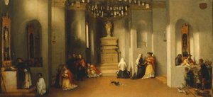 Szent Lucia elhívása, Lorenzo Lotto Szent Lucia oltárképe vagy Szent Lucia bíró előtt predella első panelje (1480-1556), olajtábla, 32x69 cm alkotó: Lorenzo Lotto