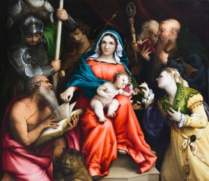 Alexandriai Szent Katalin misztikus házassága alkotó: Lorenzo Lotto