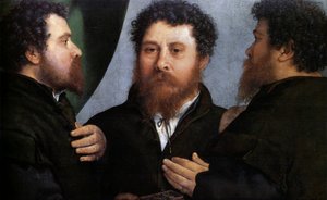 Egy aranyműves hármas portréja (Bartolomeo Carpan) alkotó: Lorenzo Lotto