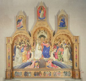Szűz koronázása, 1414 (tempera fa, arany háttér)
