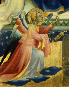 Térdelő angyal, Lorenzo Monaco (kb. 1370-1425) Szűz koronázása című művének részlete, tempera és arany a panelen, 506x447, 5 cm alkotó: Lorenzo Monaco