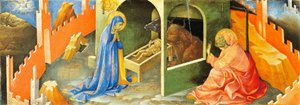 Jézus születése, a predella metszete, Lorenzo Monaco (1370-1425 körül), olaj, tábla