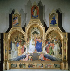A Szűz koronázása - Tempera fán alkotó: Lorenzo Monaco