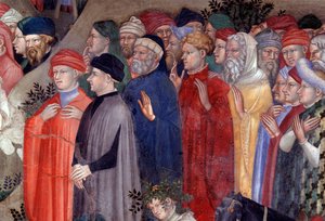 Keresztelő Szent János, aki megkereszteli a tömeget a Jordánban, részlet (Fresco