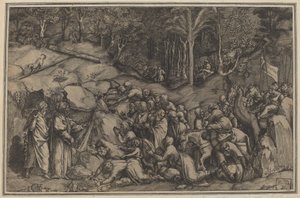 Mózes megüti a sziklát alkotó: Lorenzo de Musi