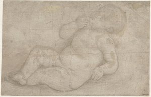 Tanulmány egy fekvő Krisztus-gyermek számára alkotó: Lorenzo di Credi (attributed to)