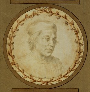 Mellszobor egy koponyasapkás férfi ... alkotó: Lorenzo di Credi