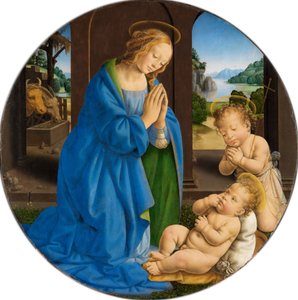 Mária a Gyermeket imádja, a gyermek Keresztelő Jánossal alkotó: Lorenzo di Credi