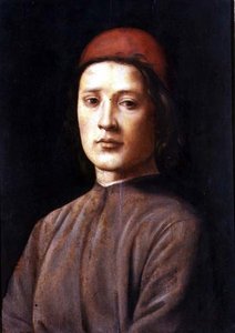 Egy piros sapkás fiatalember portréja (olaj a panelen) alkotó: Lorenzo di Credi