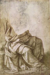 A csillagászatot ábrázoló figura tanulmányozása (toll és tinta mosással) alkotó: Lorenzo di Credi