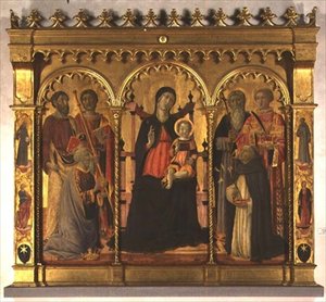 Madonna és a szentekkel trónoló gyermek (triptichon)