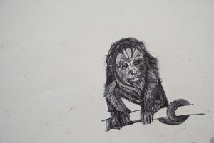 Monkey Business, 2016, (bic biro papíron) alkotó: Lou Gibbs