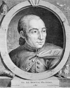 Nicolas Edme Restif de La Bretonne (1734-1806) portréja (Retif de La Bretone is) - Binet, metszet