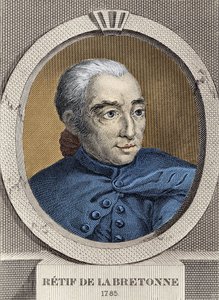 Restif de La Bretonne (1734-1806) portréja – Binet, metszet