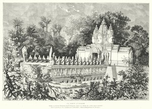 Angkor kapuja, Kambodzsa (metszet) alkotó: Louis (after) Delaporte