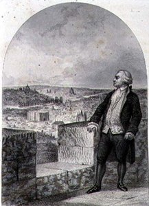 Honore Gabriel Riqueti, Mirabeau grófja (1749-91) Párizs sáncán, Philibert Langlois metszete (metszet) alkotó: Louis (after) Marckl