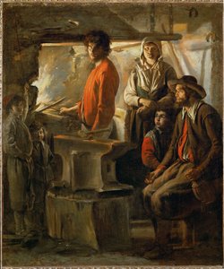 A kovácsműhely vagy: A kovács a kovácsműhelyében ... alkotó: Louis (attr. to) Le Nain
