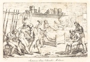 A katonai kamra belseje. alkotó: Louis Albert Guislain Baclère d