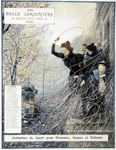 Február: a „” Mardi Gras” karneválja – „” La Belle Jardinière” bolti naptár” alkotó: Louis Anet Sabatier