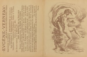 Táncoló akt és reklám Eugène Verneau dekoratív nyomataihoz [verso], 1897.
