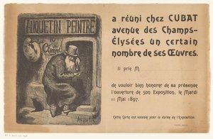 Meghívó Louis Anquetin festményeiből rendezett kiállításra alkotó: Louis Anquetin