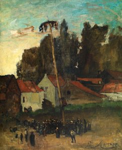 Mászás a rúdra (olaj, vászon) alkotó: Louis Artan de Saint-Martin