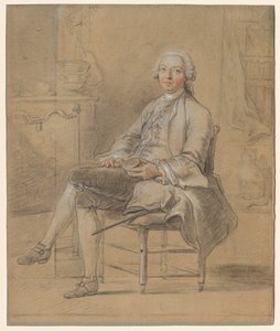 Ülő ember, aki tubákos dobozt tart, c. 1750-1760. alkotó: Louis Aubert