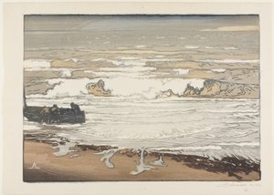 Hullámtörés, szeptemberi dagály alkotó: Louis Auguste Lepère