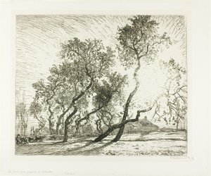 Farm holland nyárfákkal alkotó: Louis Auguste Lepère