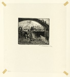 A Saint-Martin csatorna zsilipje, hatodik lemez a Le Long de la Seine et des Boulevards című filmből alkotó: Louis Auguste Lepère