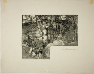 Lovaglás a kutyákhoz, Mont-Gérard alkotó: Louis Auguste Lepère